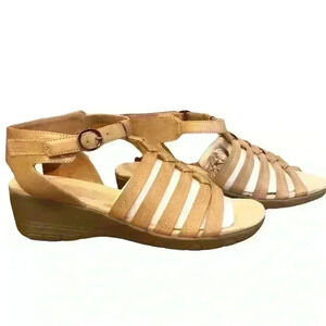 🌈 6/$60, Strappy Comfort Sandal by Yuu, Velcro Ankle Strap, Vegan Leather, 10